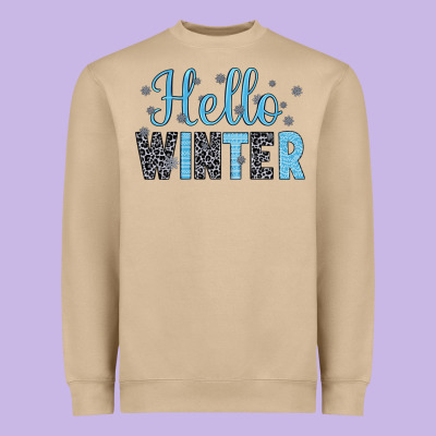 Hello Winter Heavyweight Sweatshirt Designed By Jahusdesignshop