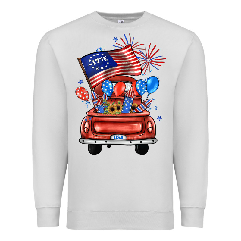 Farm Truck,america Flag Premium Sweatshirt by JahusDesignShop | Teevron