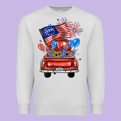 Farm Truck,america Flag Premium Sweatshirt Designed By Jahusdesignshop