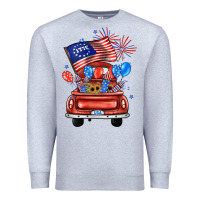 Heather Grey farm truck,america flag Premium Sweatshirt - JahusDesignShop
