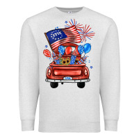 Oatmeal Heather farm truck,america flag Premium Sweatshirt - JahusDesignShop