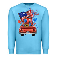 Ocean Blue farm truck,america flag Premium Sweatshirt - JahusDesignShop