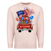 Pale Pink farm truck,america flag Premium Sweatshirt - JahusDesignShop
