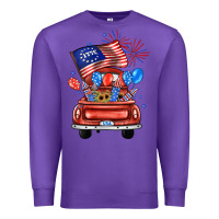 Purple farm truck,america flag Premium Sweatshirt - JahusDesignShop
