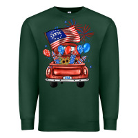 Sports Green farm truck,america flag Premium Sweatshirt - JahusDesignShop