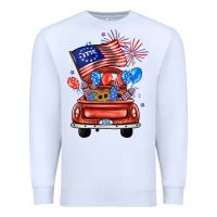 White farm truck,america flag Premium Sweatshirt - JahusDesignShop