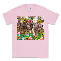 Bubblegum Pink easter farm animals Happy Easter Day Classic Tee - CowGirlArtShop