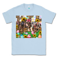 Dusty Blue easter farm animals Happy Easter Day Classic Tee - CowGirlArtShop