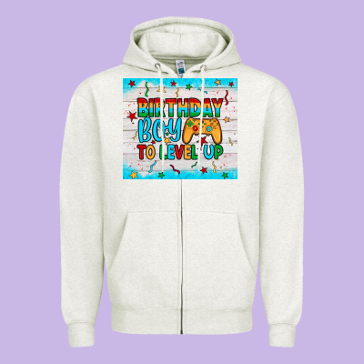 Birthday Boy To Level Up Zipper Hoodie Designed By Jahusdesignshop