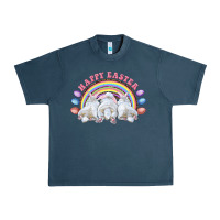 Midnight Navy Happy easter bunny tails Urban Heavy Tee - RanaPortraitStore