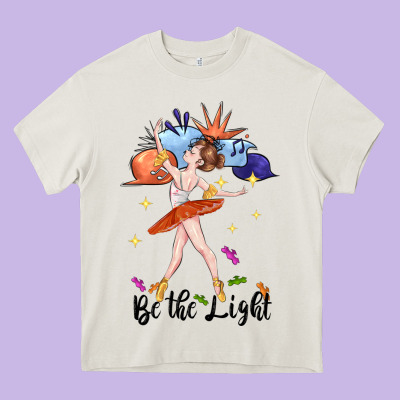 Be The Light Heavy Core Tee Designed By Cowgirlartshop