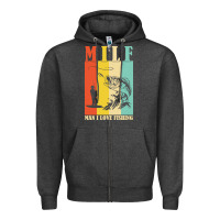 Charcoal Heather fishing t  shirt milf man i love fishing t  shirt Zipper Hoodie - baoMotion