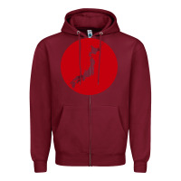 Burgundy japan island Zipper Hoodie - baoMotion