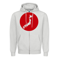 Dove Grey japan island Zipper Hoodie - baoMotion