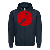 Navy japan island Zipper Hoodie - baoMotion