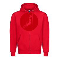 Red japan island Zipper Hoodie - baoMotion