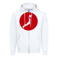 White japan island Zipper Hoodie - baoMotion