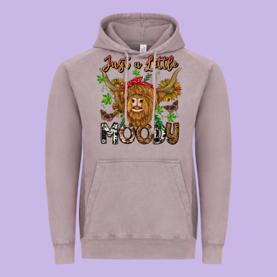 Just A Little Moody Vintage Hoodie Designed By Cowhidedigitalart