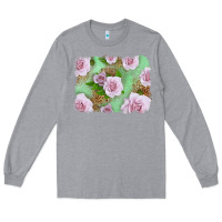 Heather Grey Pink Roses Background Long Sleeve Tee - LillyAllenDesigns