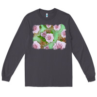 Smoke Pink Roses Background Long Sleeve Tee - LillyAllenDesigns