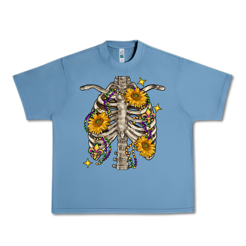 Mardi Gras Chest Sunflowers Skeleton Urban Heavy Tee by FaDigitalArtStudio | Teevron