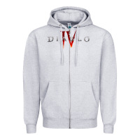 Heather Grey Diablo 4 Gämë Online Zipper Hoodie - baoMotion