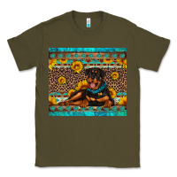 Army Green Rottweiler with western background Classic Tee - Artiststas