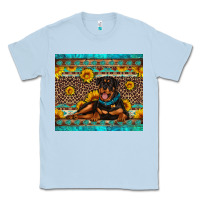 Dusty Blue Rottweiler with western background Classic Tee - Artiststas