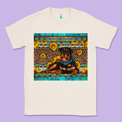 Rottweiler With Western Background Classic Tee Designed By Artiststas