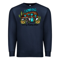 Navy camping is my happy place2 Premium Sweatshirt - JahusDesignShop