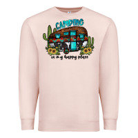 Pale Pink camping is my happy place2 Premium Sweatshirt - JahusDesignShop
