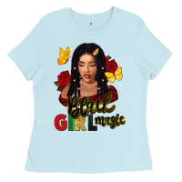 Baby Blue black girl magic Ladies Tee - FaDigitalArtStudio