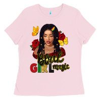 Bubblegum Pink black girl magic Ladies Tee - FaDigitalArtStudio