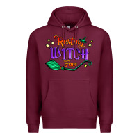 Burgundy resting witch face Premium Hoodie - Jasminsmagicworld