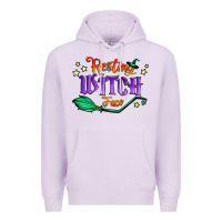 Lilac resting witch face Premium Hoodie - Jasminsmagicworld