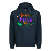 Navy resting witch face Premium Hoodie - Jasminsmagicworld