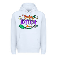 White resting witch face Premium Hoodie - Jasminsmagicworld