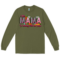 Army Green This Mama Is Chilling With Her Peeps Long Sleeve Tee - CowhideDigitalArt