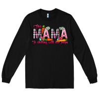Black This Mama Is Chilling With Her Peeps Long Sleeve Tee - CowhideDigitalArt