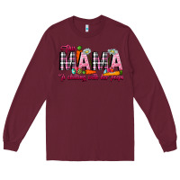 Burgundy This Mama Is Chilling With Her Peeps Long Sleeve Tee - CowhideDigitalArt