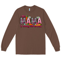 Chestnut This Mama Is Chilling With Her Peeps Long Sleeve Tee - CowhideDigitalArt