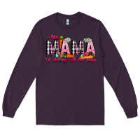 Plum This Mama Is Chilling With Her Peeps Long Sleeve Tee - CowhideDigitalArt