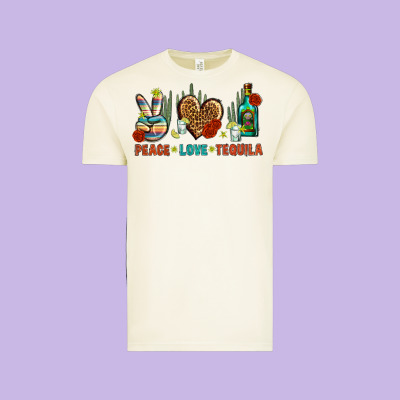 Peace Love Tequila Vintage Tee Designed By Bundleandbundleshop