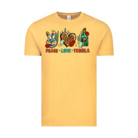 Vintage Mustard Peace Love Tequila Vintage Tee - BundleAndBundleShop
