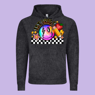 1st Grade Vintage Hoodie Designed By Cowhidedigitalart