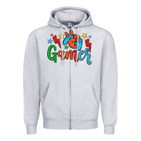 Heather Grey gamer Zipper Hoodie - JahusDesignShop