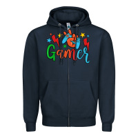 Navy gamer Zipper Hoodie - JahusDesignShop