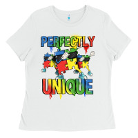 White Perfectly unique Autism Awareness Day Ladies Tee - FaDigitalArtStudio