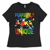 Black Perfectly unique Autism Awareness Day Ladies Tee - FaDigitalArtStudio