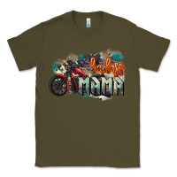 Army Green Badass mama motorcycle mother's day Classic Tee - HowdyJamesFarm